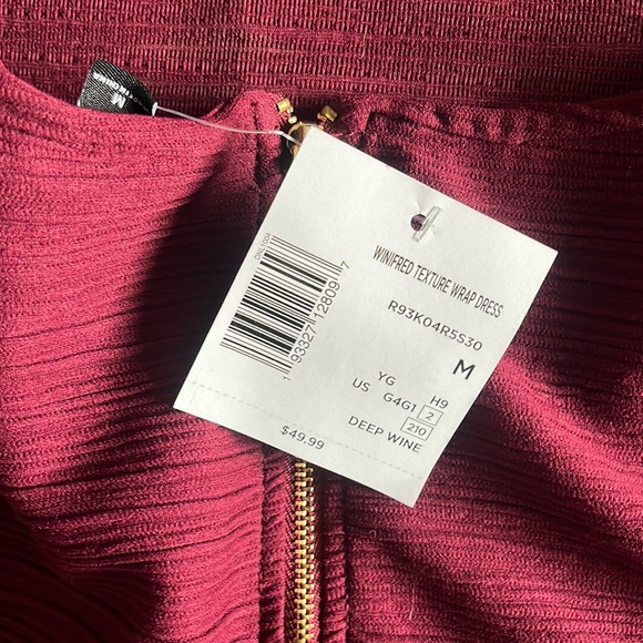 Burgundy long sleeve cross cross back dress Medium - Picture 9 of 11